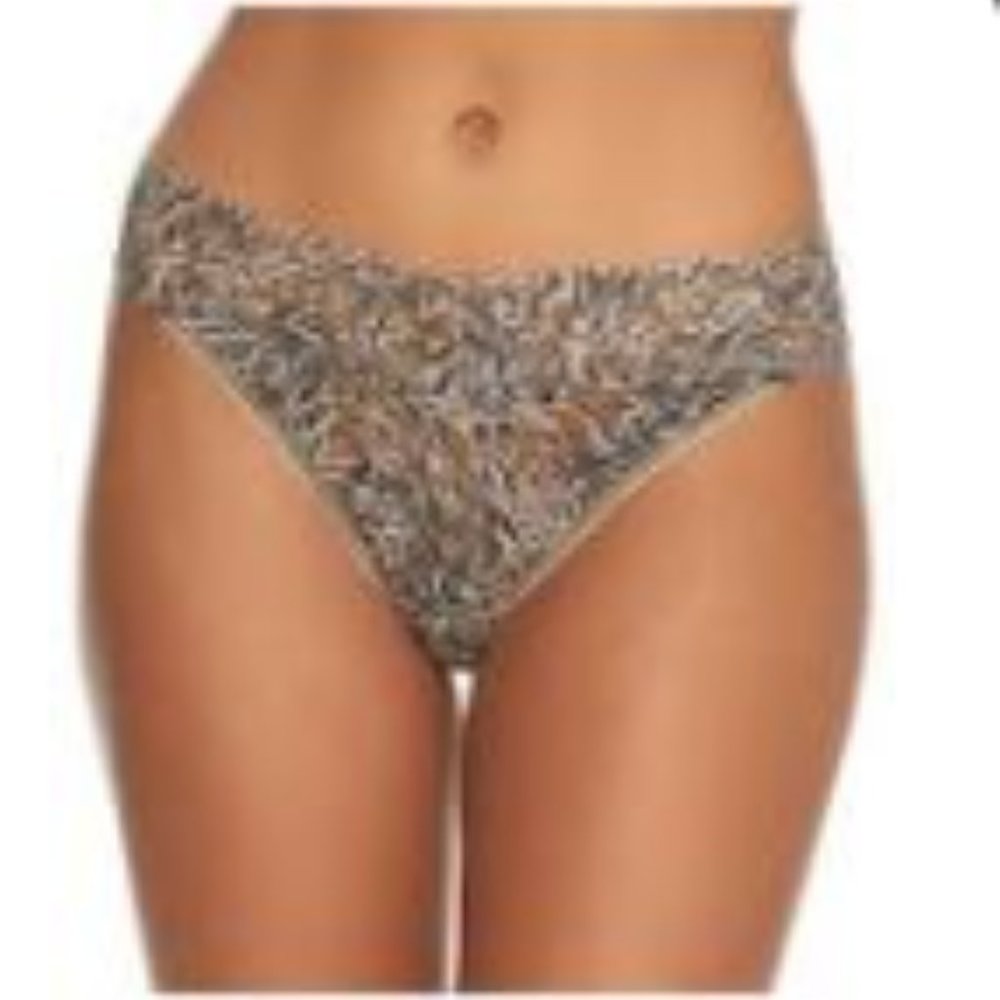 hanky panky high original rise thong panty lace animal kingdom tiger print O/S